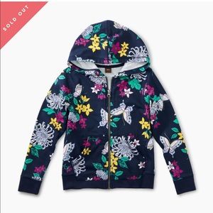 Tea Collection blooms and butterflies hooded zip up jacket
